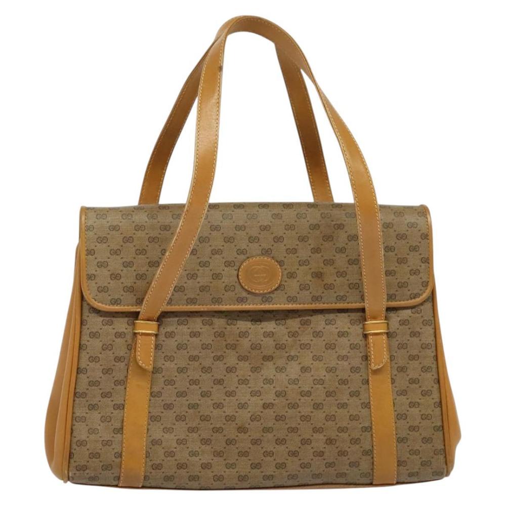 GUCCI Micro GG Supreme Hand Bag PVC Leather Beige Gold 000 984 4857 Auth ep7571 - Picture 13 of 16
